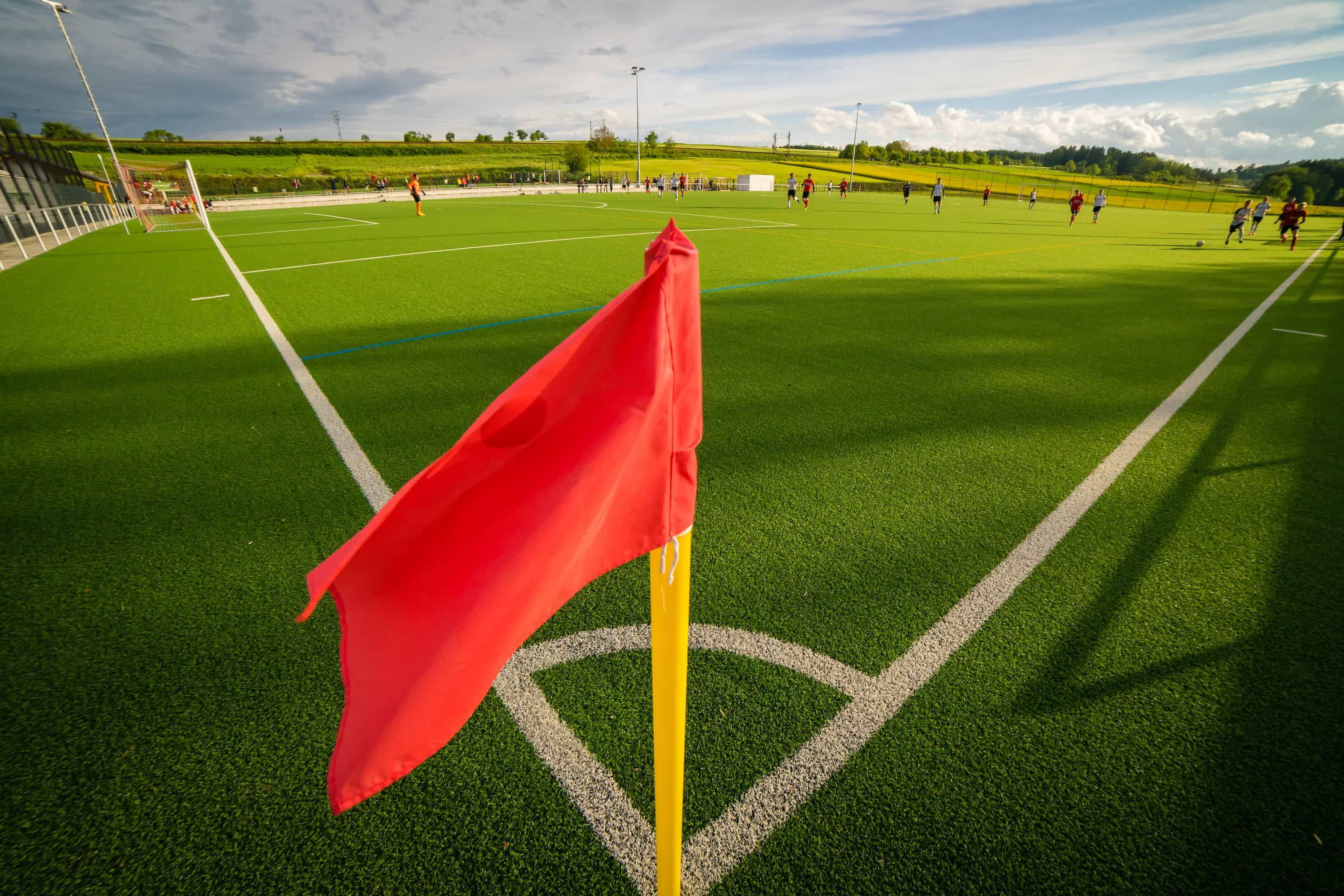 fussballfeld auf dem gespielt wird